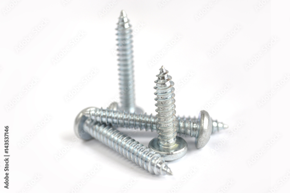 Screws on white Screws on white