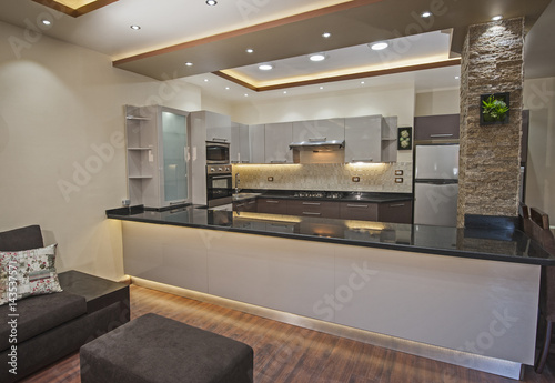 Modern kitchen in a luxury apartment © Paul Vinten