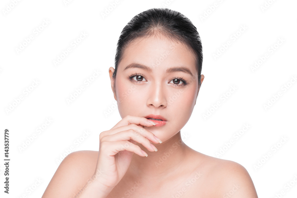 Beautiful spa model asian girl with perfect fresh clean skin