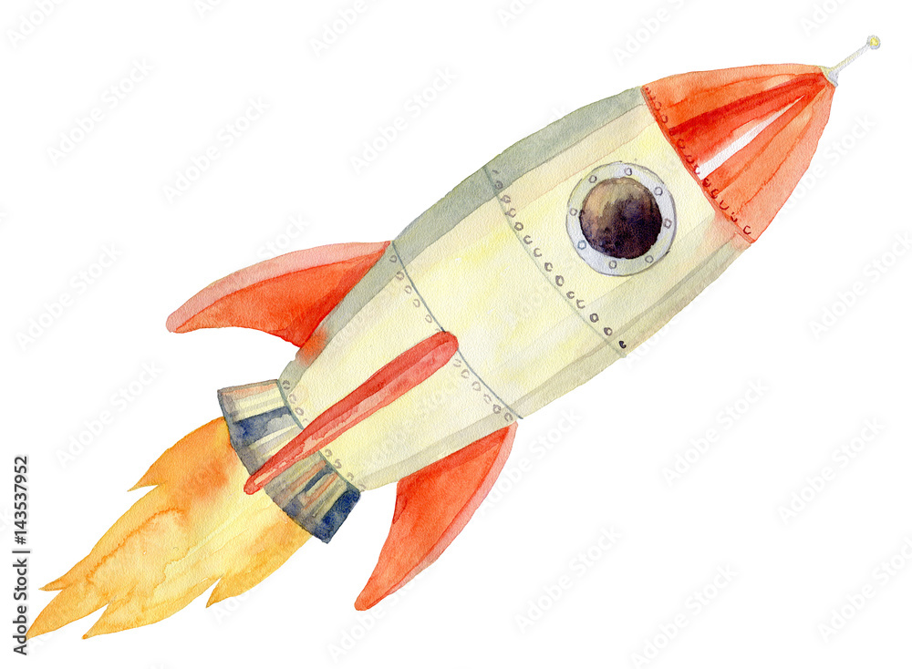 illustration of the flying rocket