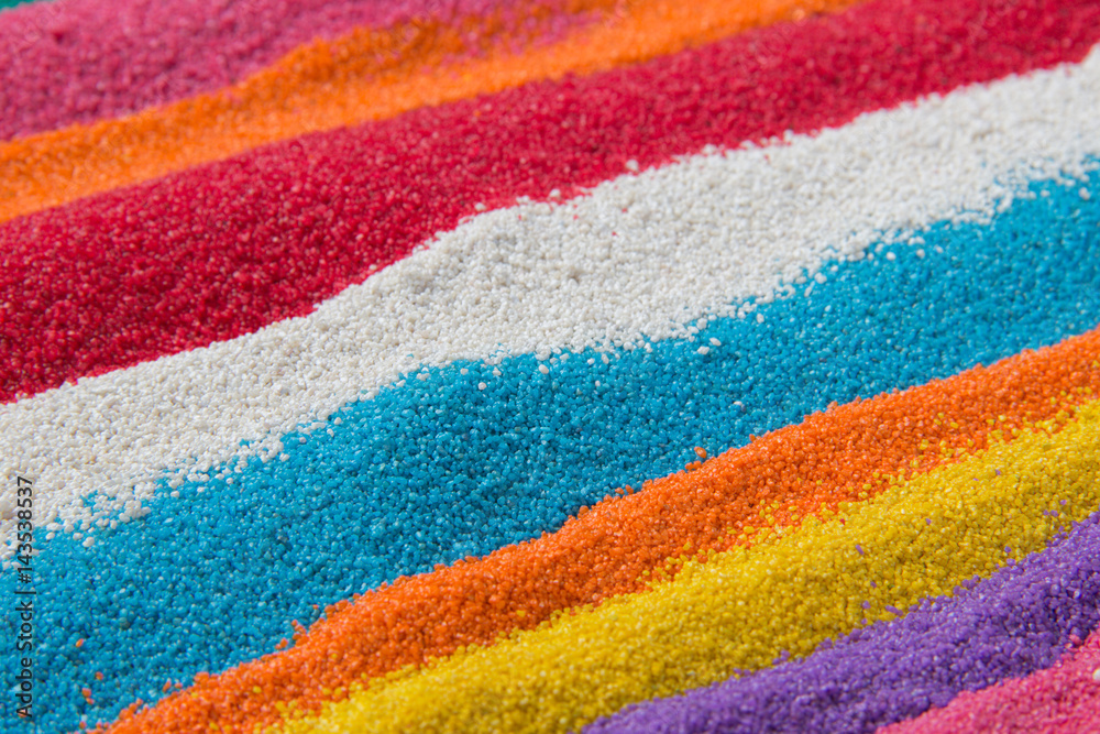 Background of colored sand closeup