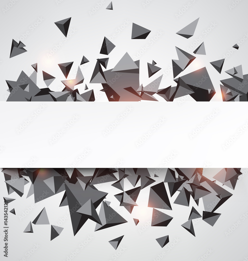 Background with gray 3d trigons. Background with gray 3d trigons.