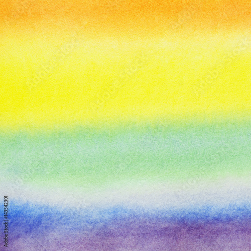 Hand drawn rainbow abstract watercolor background, original waldorf wet painting. Lesson for beginners, artist, student, pupil. First step at school, college. Colorful template, copyspace