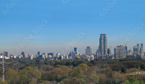 Panorama of Buenos Aires with smoke  Argentina
