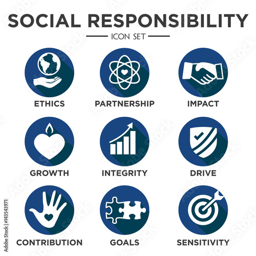 Social Responsibility Solid Icon Set