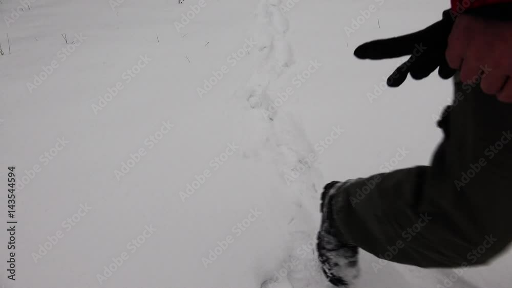 Steps in the snow. 4K. Steps in the snow. 4K.