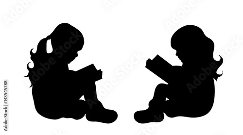 Vector silhouette of girl.