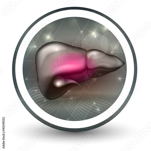 Liver health care sign, beautiful glowing design.