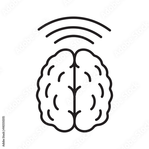 Brain waves linear icon