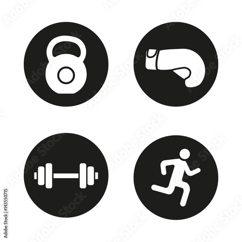 Sport and fitness icons set