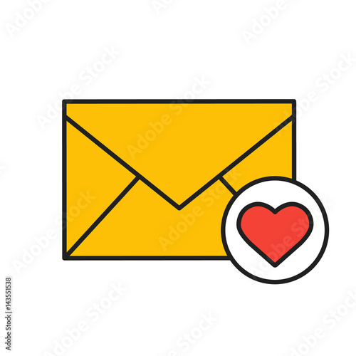 Love letter color icon