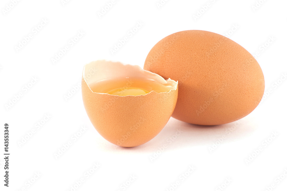 With brown eggs on a white background With brown eggs on a white background