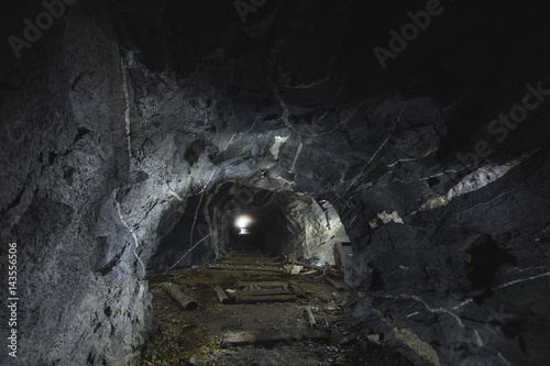 Canvas Print Abandoned adit mining of mica in the Chelyabinsk region.