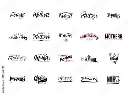 lettering and calligraphy modern - Mother's day. Sticker, stamp, logo - hand made