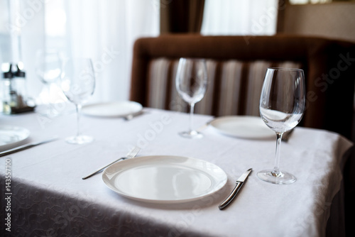 Classic table in the restaurant. © fotofrol