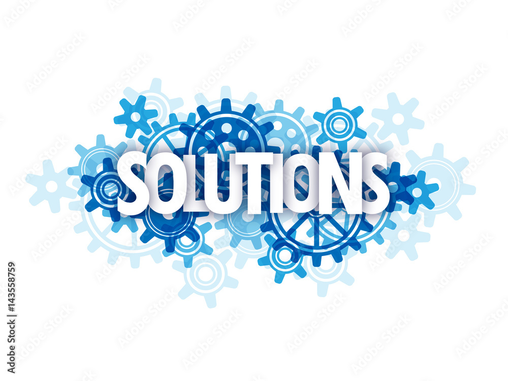 Fototapeta premium SOLUTIONS Concept with Cogs