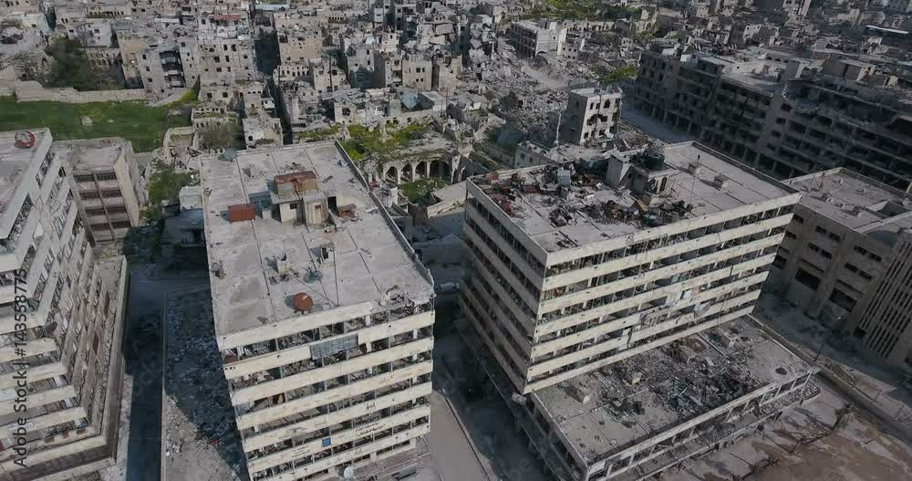 Alep en Syrie survoler par un drone Alep en Syrie survoler par un drone