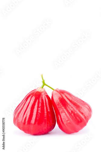 red rose apple or water apples on white background healthy rose apple fruit food isolated 