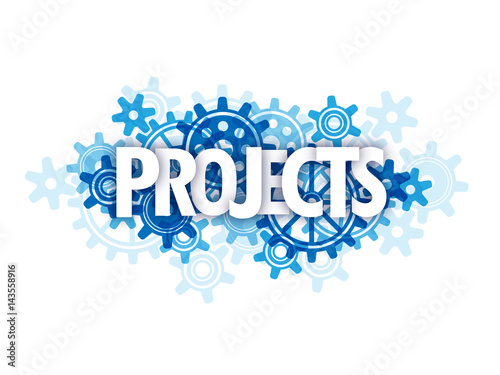 PROJECTS Banner with Cogs/Gears 