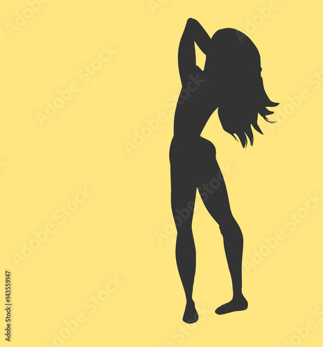 Omtrek silhouette van een vrouw