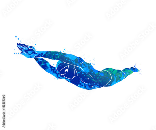 Canvas Print Swimming Logo sport