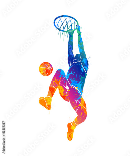 Print op canvas basketball player, ball