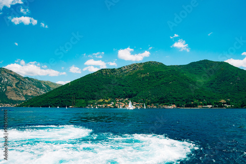 Sailing regatta in Montenegro. Regatta on yachts in the Boka Bay of Kotor in the Adriatic Sea. Sports competitions on yachts. © Nadtochiy