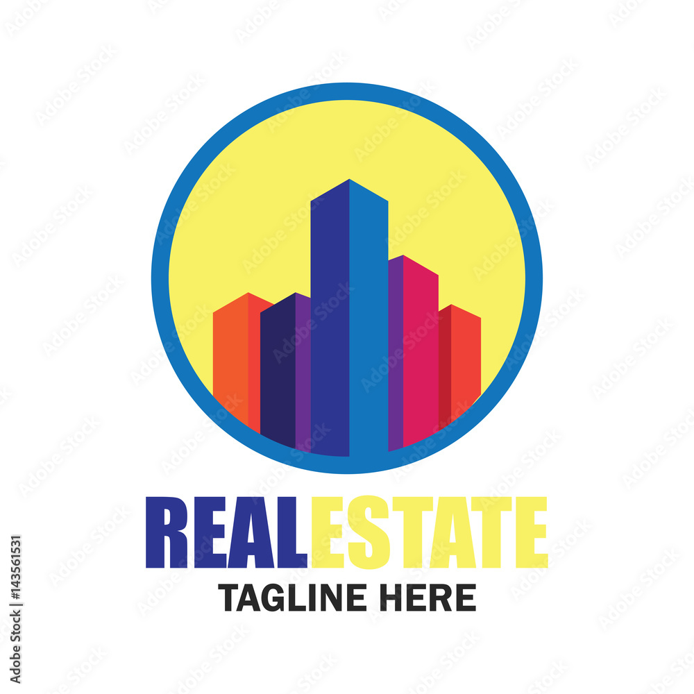 real estate logo with text space for your slogan / tagline, vector illustration real estate logo with text space for your slogan / tagline, vector illustration