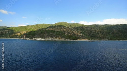 Wallpaper Mural View of the mountains from the ferry, the Mediterranean sea Greece Halkidiki holy mountain Athos  Torontodigital.ca