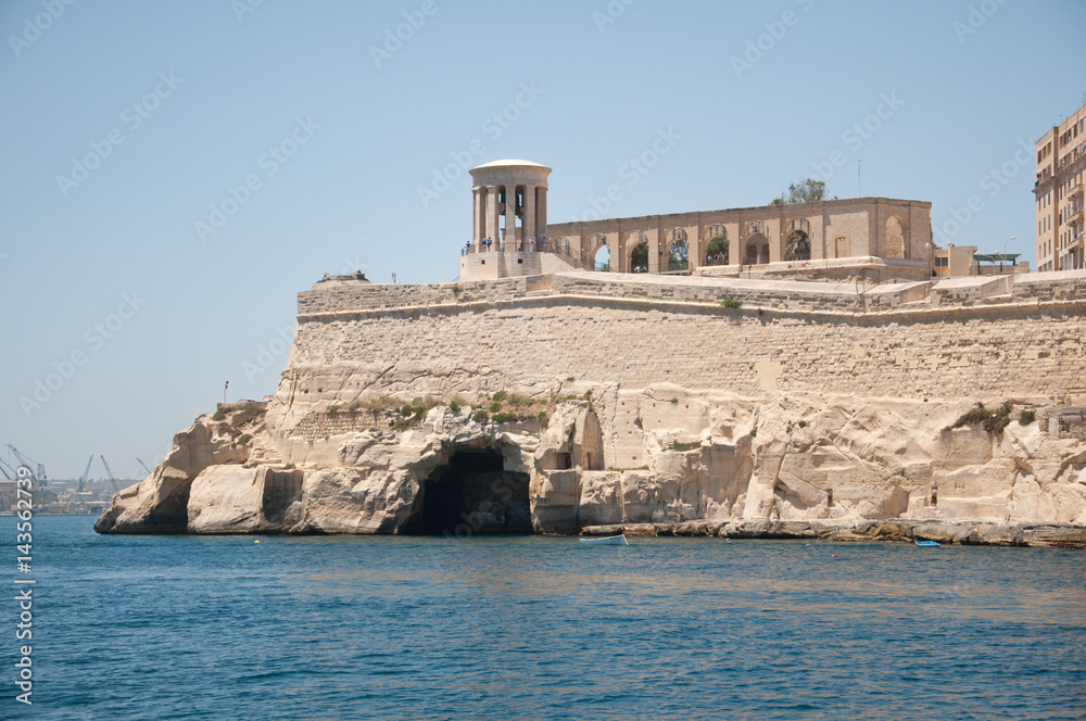 Fort, Malta. Small island.    