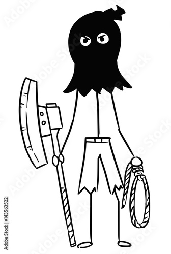 Vector Stickman Stick Man Cartoon of Medieval Executioner