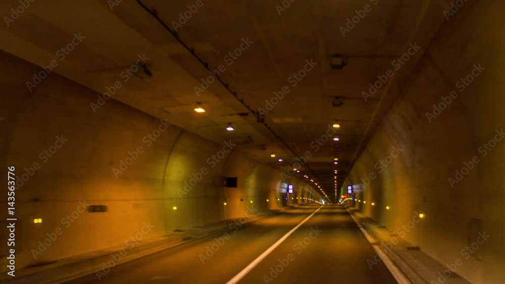 timelpase of driving through a tunnel with lights. timelpase of driving through a tunnel with lights.