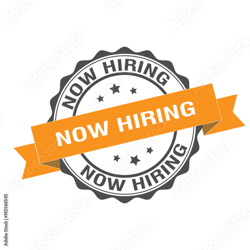 Now hiring stamp illustration