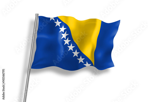 Drapeau de Bosnie-Herzegovine en qualité vectorielle