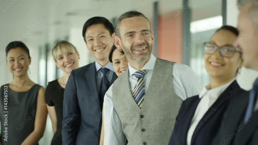 Portrait happy multiracial business team Portrait happy multiracial business team