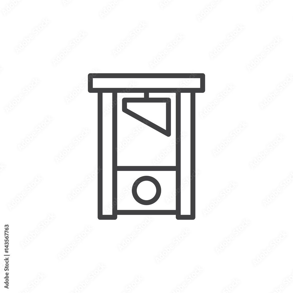 Guillotine line icon, outline vector sign, linear style pictogram isolated on white. Symbol, logo illustration. Editable stroke. Pixel perfect Guillotine line icon, outline vector sign, linear style pictogram isolated on white. Symbol, logo illustration. Editable stroke. Pixel perfect