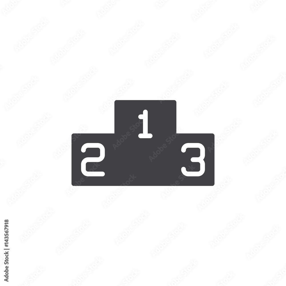 Winners podium icon vector, filled flat sign, solid pictogram isolated on white. Symbol, logo illustration. Pixel perfect Winners podium icon vector, filled flat sign, solid pictogram isolated on white. Symbol, logo illustration. Pixel perfect