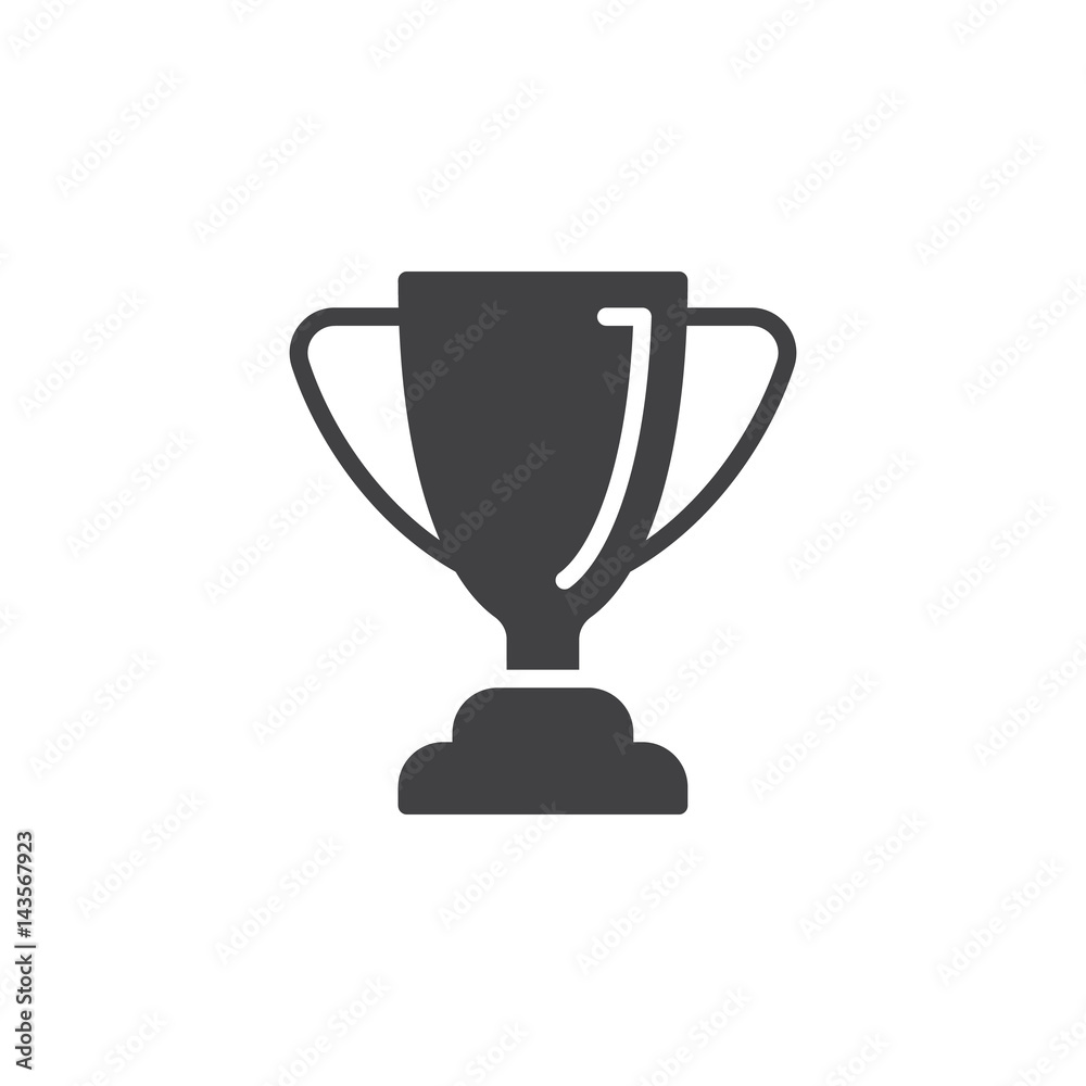 Loving cup trophy icon vector, filled flat sign, solid pictogram isolated on white. Symbol, logo illustration. Pixel perfect