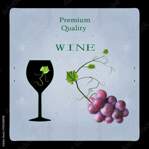 Fresh bunch of grapes. Manufacturer of fresh juices and wine. Logo.