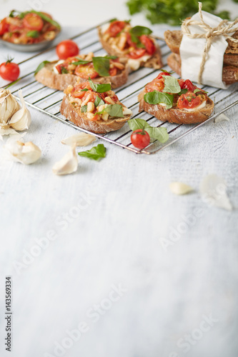 brown bread sandwiches with tomatoes and shrimps