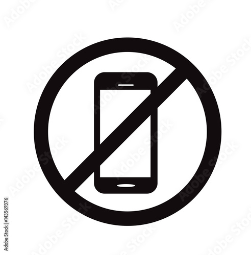 No Cell Phone Sign Vector