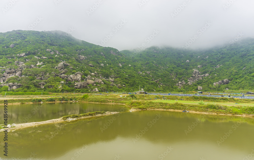 Fototapeta premium Lake behind the mountain.