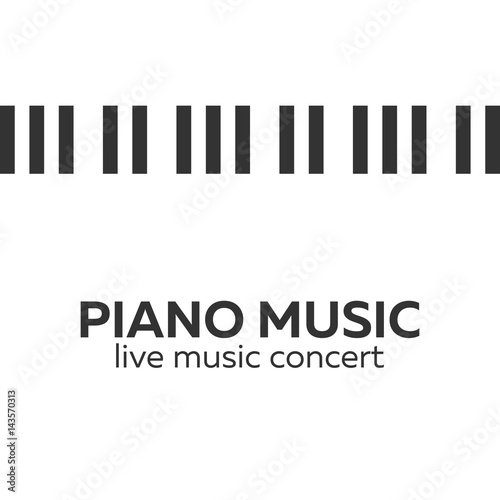 Piano concert poster design. Live music concert. Piano keys. Vector illustration. photo