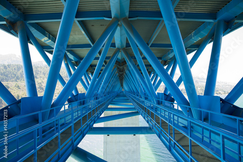 Interior of a bridge.