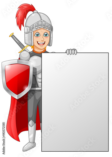 Cartoon knight boy Vector illustration