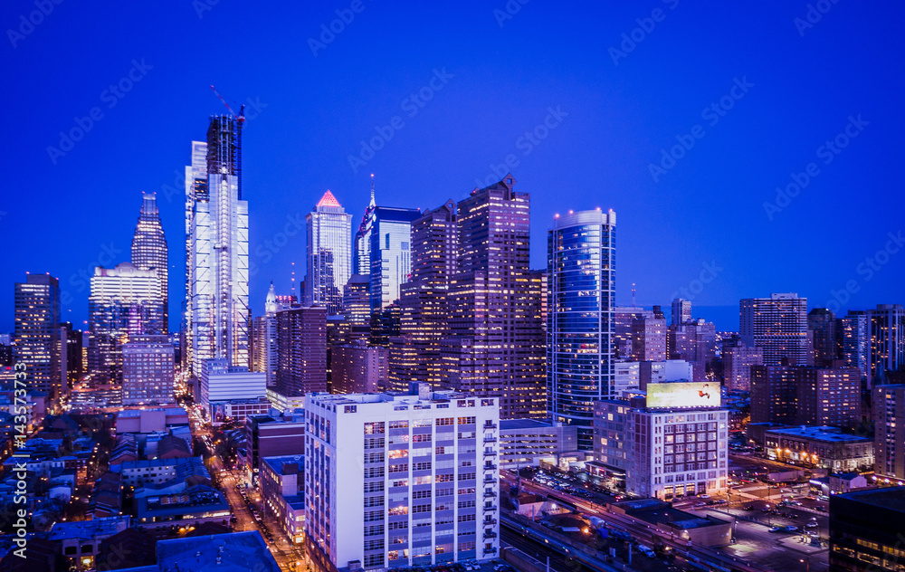 Fototapeta premium Aerial Philly Skyline