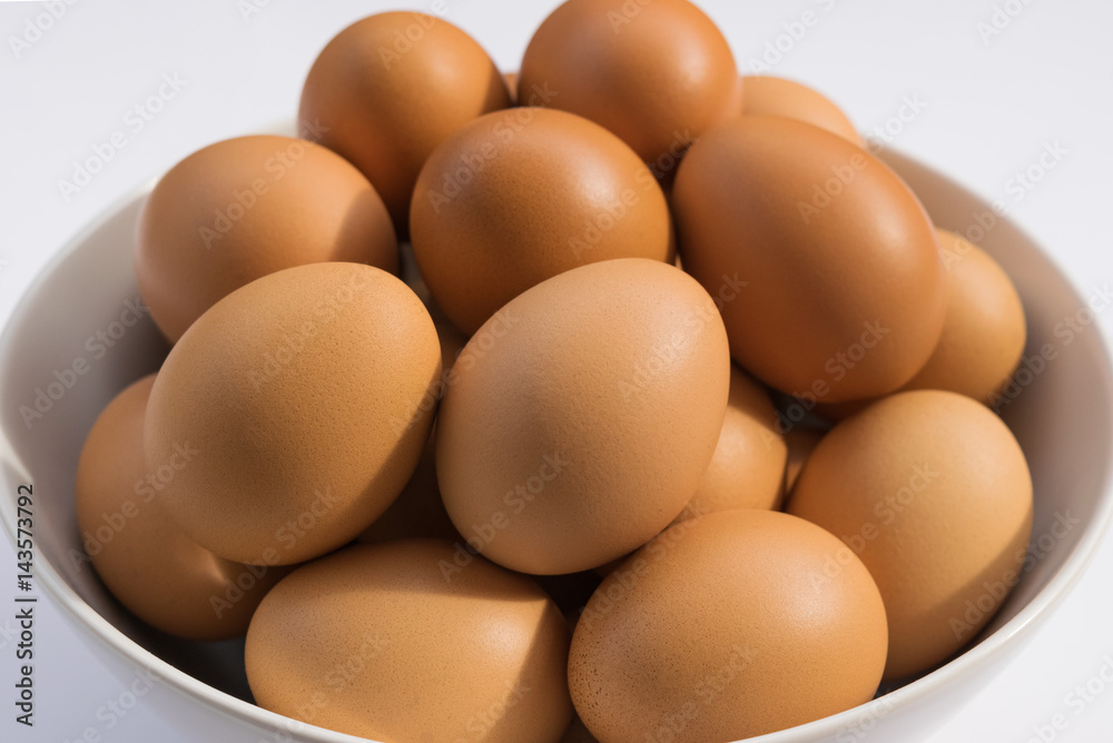 eggs in bowl on table white background eggs in bowl on table white background