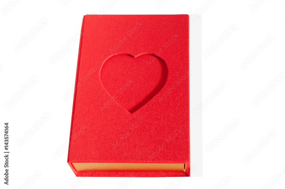 red box book shape with a heart isolated red box book shape with a heart isolated