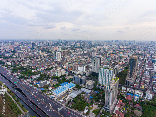 Aerial view of Cityscape of Bangkok