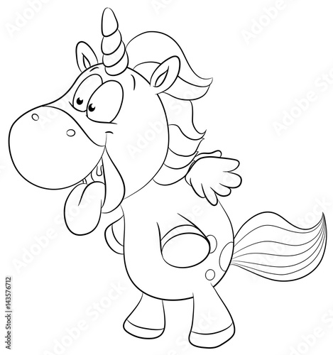 Einhorn streckt die Zunge raus Vektor Illustration
